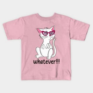 Whatever Attitude cat Kids T-Shirt